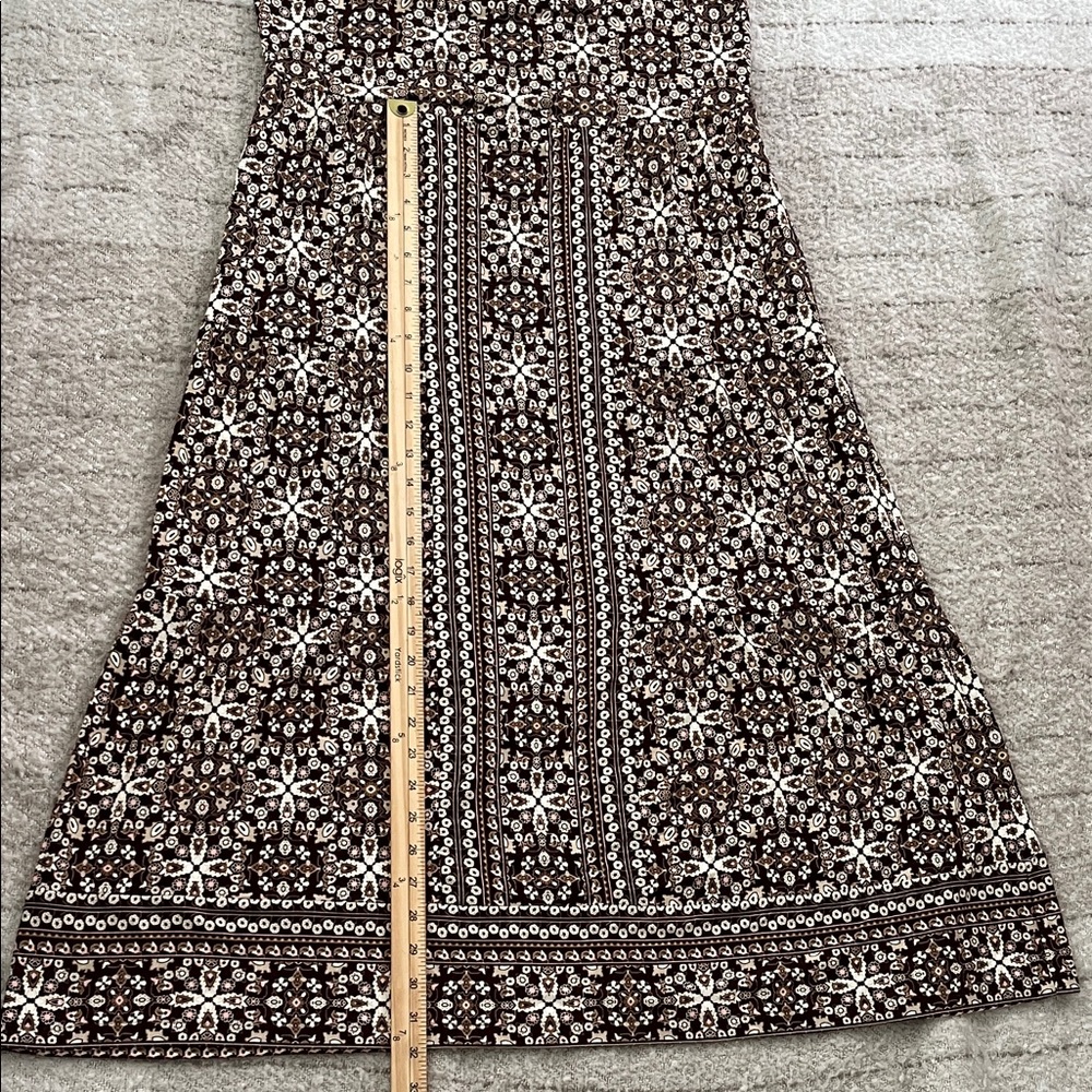 J.Jill Sleeveless Brown and Cream Patterned Maxi Dress - Picture 16 of 16